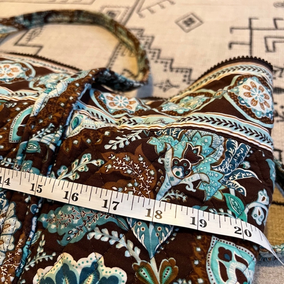 Vera Bradley Brown Blue Floral Travel Bag - Picture 4 of 5
